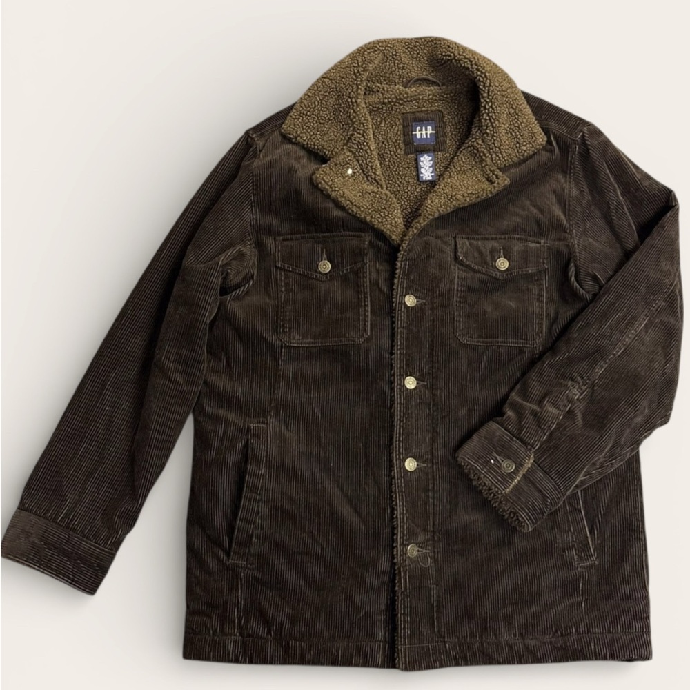 Gap | Vintage Brown Sherpa Western Lined Corduroy Trucker Chore Brown Coat
